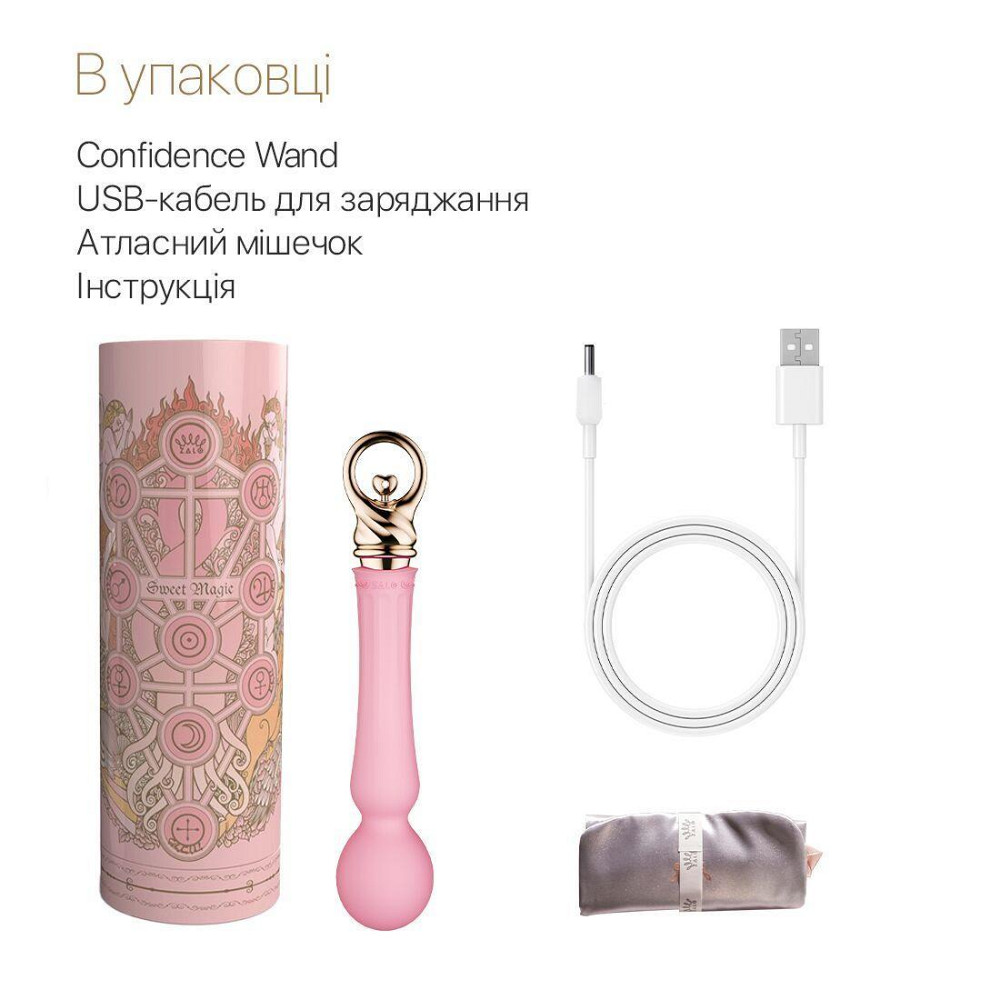 Вибромассажер с подогревом Zalo Sweet Magic - Confidence Wand Fairy Pink Sex Aura Киев - изображение 7