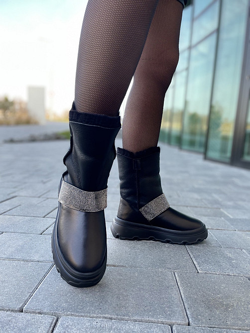 Marko Угги жіночі DE MARKO чорні натуральна шкіра зима висота 12 см (4881) Коломия - фото 7