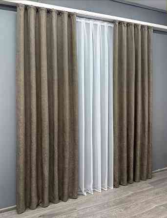 Комплект штор VR-Textil Жаккард Viva Marmo № 1782ш Какао 1500х290 см 2 шт (31-0002) Киев