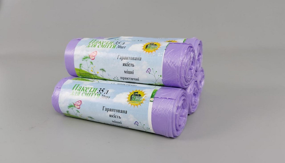 Пакет мусорный 35литров (30шт HD) Супер Торба фиолетовый (1 рул) Харьков - изображение 2