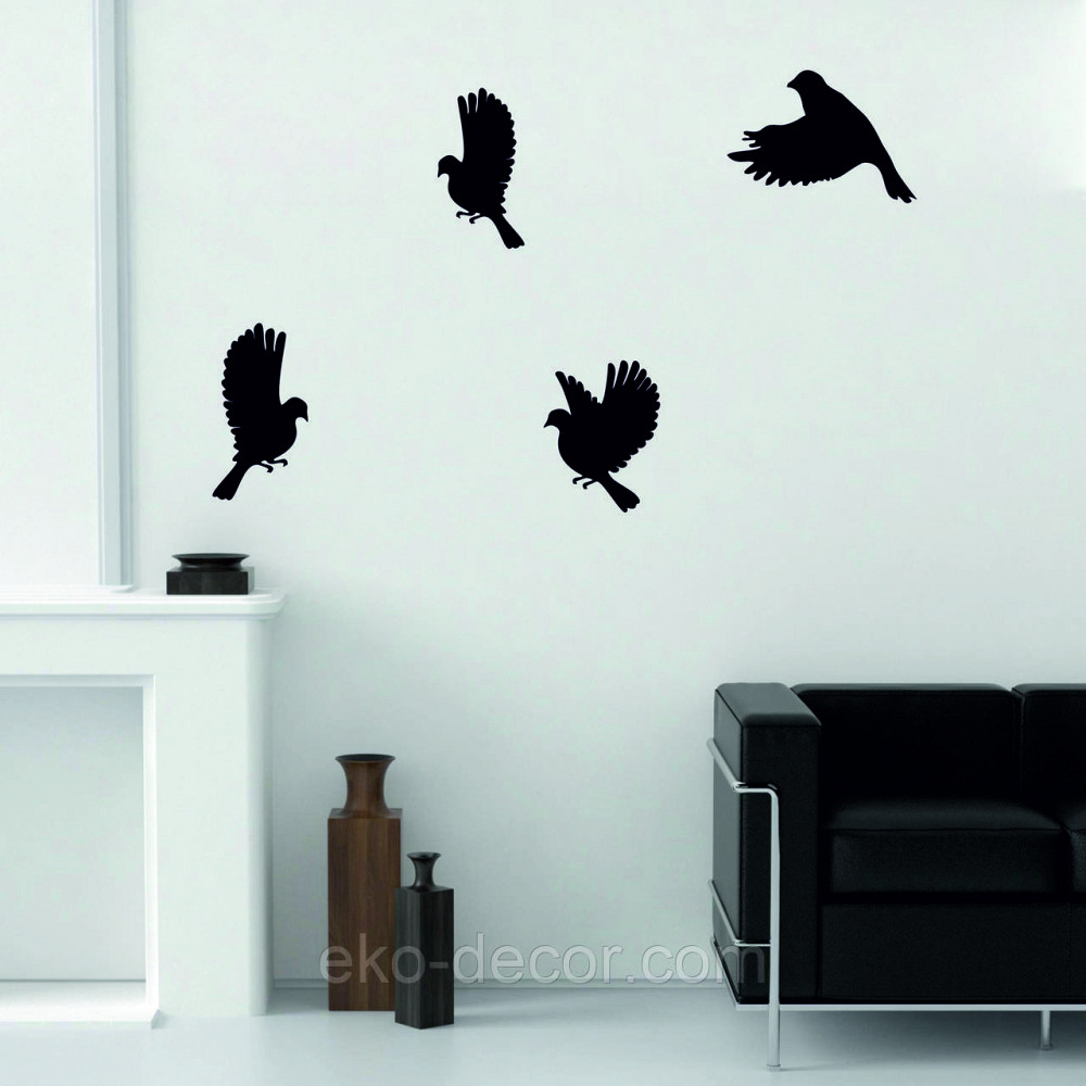 Декоративное настенное Панно «Птичка» Декор на стену(цена за 1шт) 30*21 см, Черный Киев - изображение 4