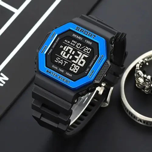 Часы военные мужские SKMEI 1988BU, Военные часы с секундомером Мужские тактические GV-60 Львов - изображение 5