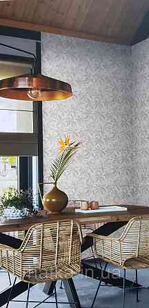 Шпалери вінілові на флізеліні Rasch Golden Hour метрове листя коричневі на бежевому Київ