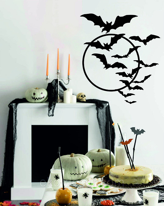 Декоративне настінне Панно «Кажани», Декор на стіну 70*62 см, Чорний Київ - фото 9