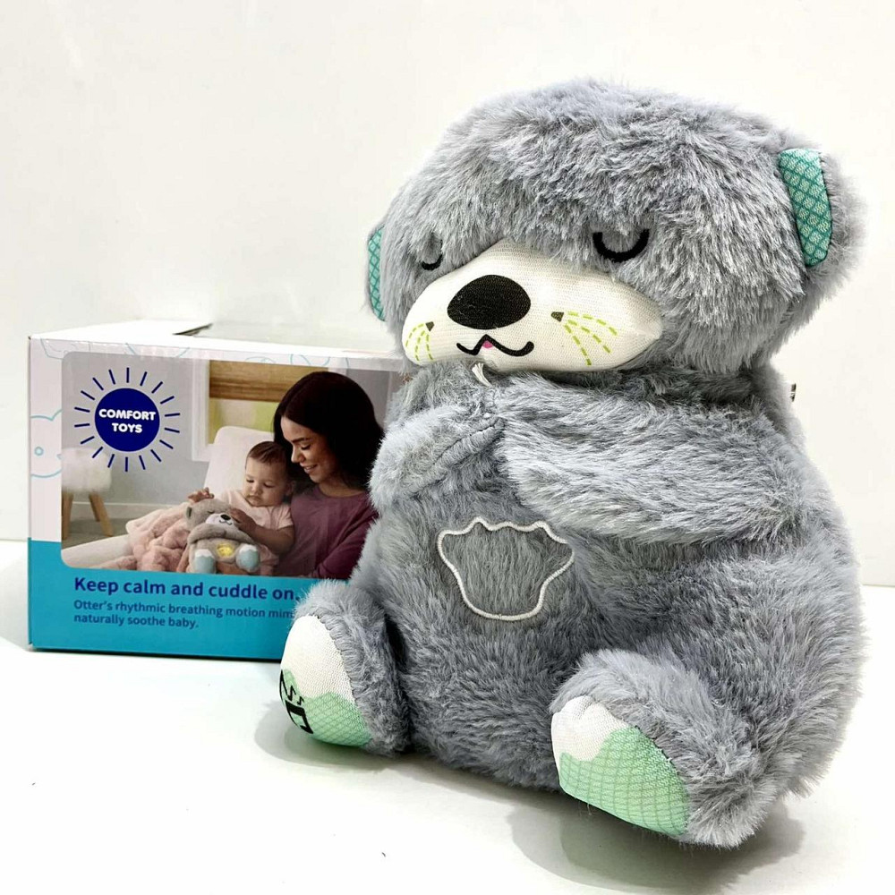 Видра інтерактивна дихає підсвічується сопить і відтворює заспокійливу музику Сіра (853-1) Чернігів - фото 6