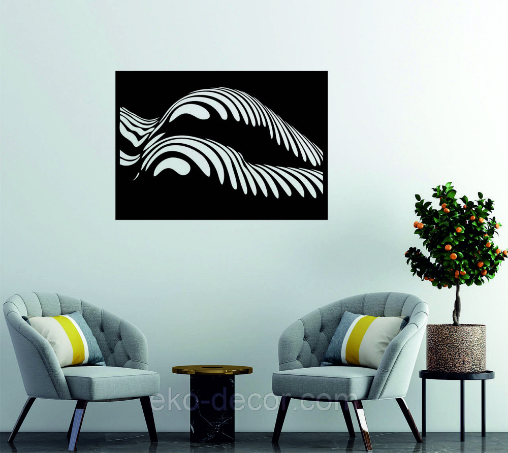 Декоративное настенное Панно «Девушка» , Декор на стену 90*63 см, Черный Киев - изображение 6