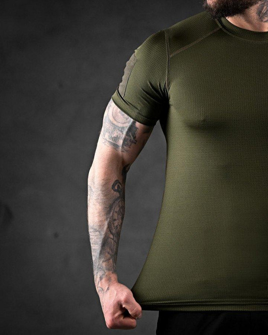 Тактична футболка вологовідвідна samuray Cooltuch oliva Одеса - фото 3