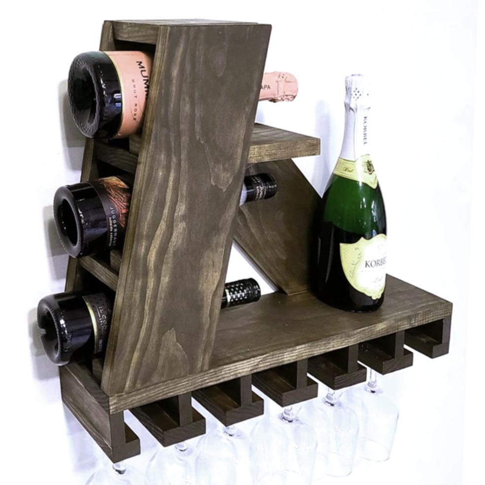 Настінна винна полиця "Імабарі" мокко Миколаїв - фото 1