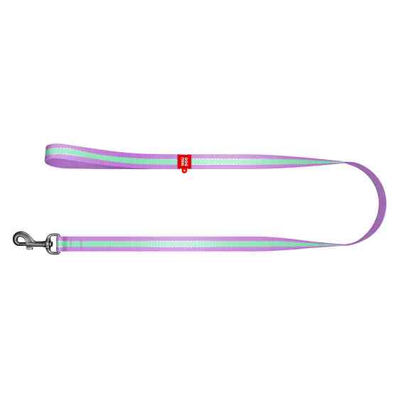 Повідець для собак нейлоновий WAUDOG Nylon, світонакоплювальний, Ш 20 мм, Дов 122 см фіолетовий Коломия