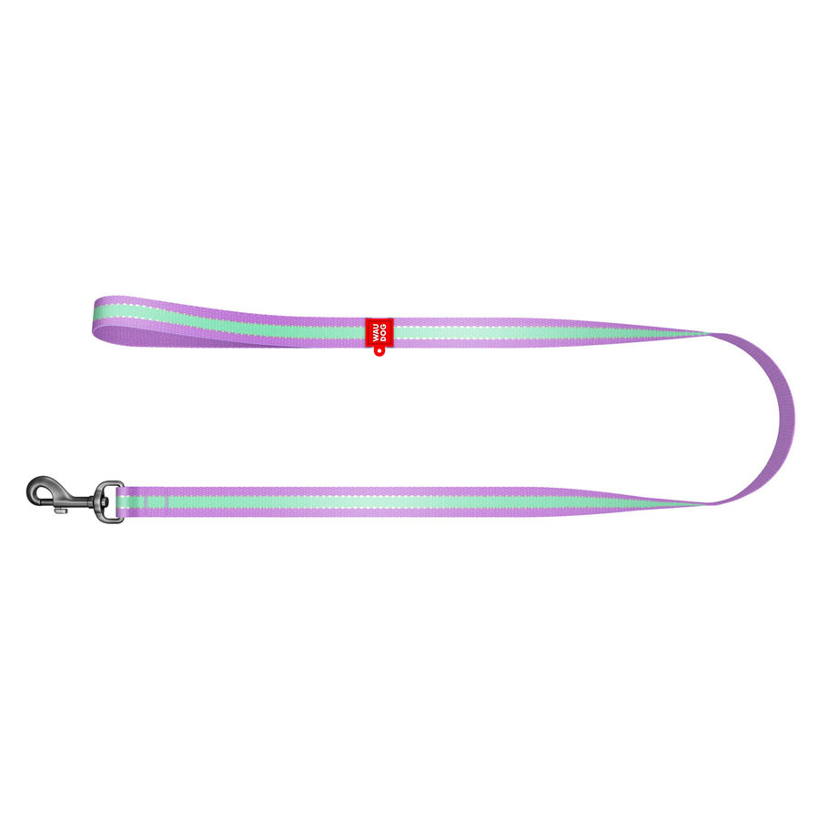Повідець для собак нейлоновий WAUDOG Nylon, світонакоплювальний, Ш 20 мм, Дов 122 см фіолетовий Коломия - фото 3