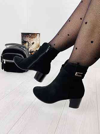 Черевики жіночі ARLETT чорні замша натуральна висота каблука 6см розмір 36р. 37р. (1216) Коломия