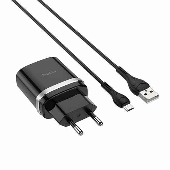 Мережевий зарядний пристрій HOCO C12Q Smart QC3.0 charger set(Micro) 18W Black Киев