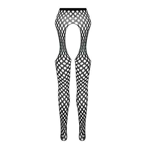 Эротические колготки-бодистокинг Passion ECO S003 black, с доступом, имитация подвязок Sex Aura Киев