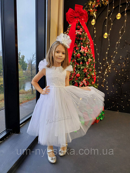 Сукня Сніжинка Біле ошатне плаття для дівчинки з паєтками Кривий Ріг - фото 6