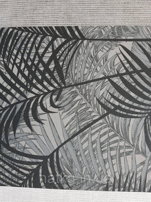 Шпалери вінілові на флізеліновій основі BLOOMING BL22762 листя папороті рослини чорні, темно-сірі Київ - фото 1