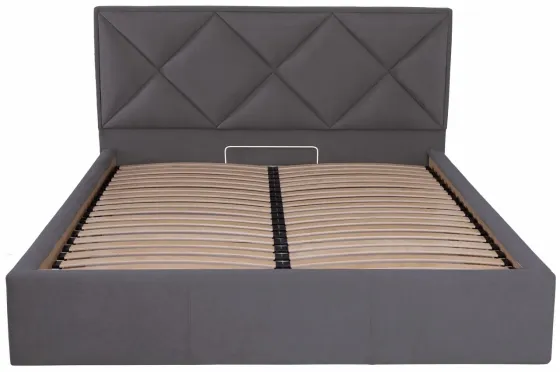 Ліжко Двоспальне Leeds Comfort 180 х 200 см Місті Dark Grey З підйомним механізмом та нішою для білизни Темно-сірий Київ