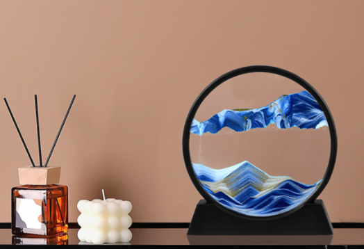 Песочная картина БОЛЬШАЯ 27см, Рамка с кварцевым песком, декор интерьера, рамка для релакса СИНЯЯ Кременчуг - изображение 3