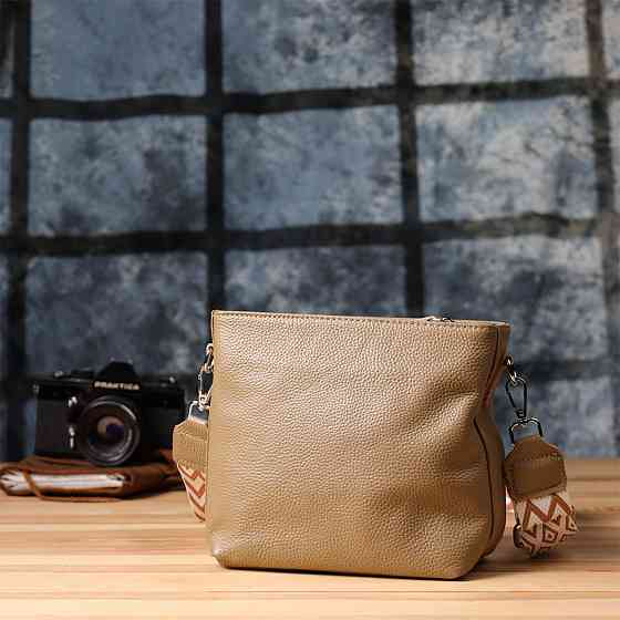 Жіноча шкіряна сумка на плече для повсякденного носіння Бежевий (Vintage) Київ