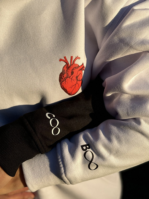 Парні худі для закоханої пари "Heart" і своїми ініціалами на рукавах Чернівці - фото 6