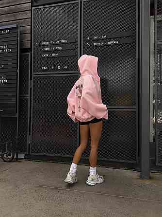 Жіноча утеплена оверсайз худі на блискавці з накатом трьохнитка на флісі Одеса