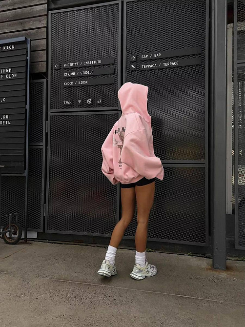 Жіноча утеплена оверсайз худі на блискавці з накатом трьохнитка на флісі Одеса - фото 4