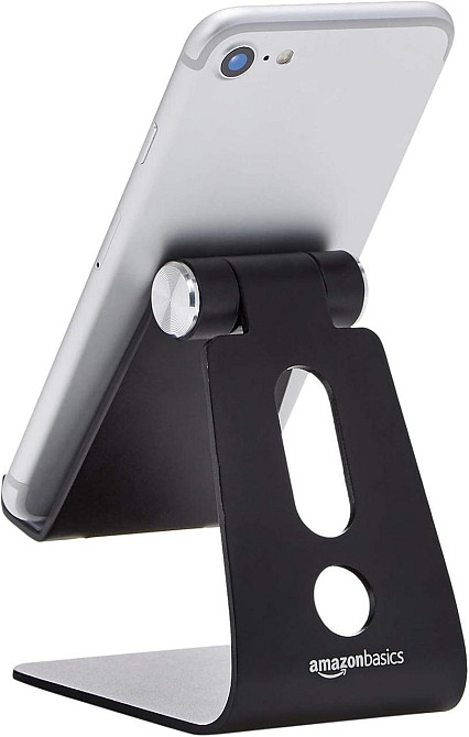 Підставка для телефона Amazon Basics Adjustable Mobile Phone Stand чорна регульована складна алюмінієва з гумовими накладками Київ - фото 3