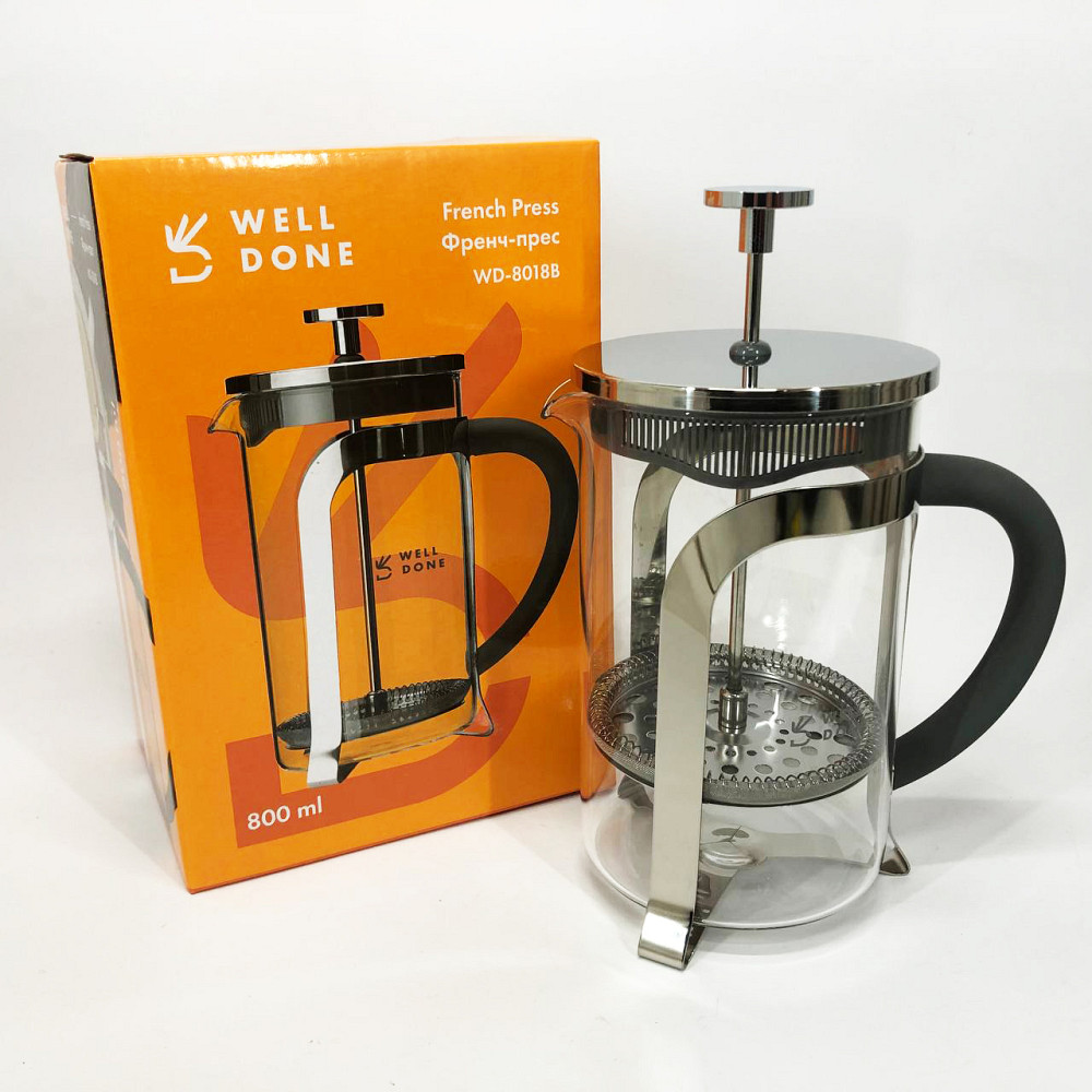 Френч-прес для приготування кави в офісі Well, Красиві заварники для чаю, Скляний заварник PC-68 Львів - фото 8
