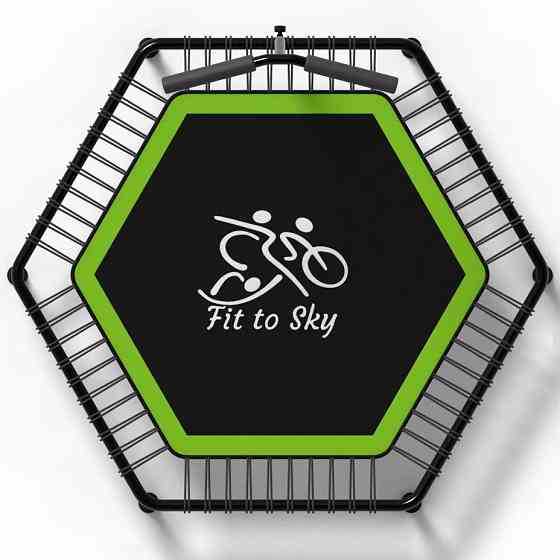 Батут спортивний домашній FitToSky 127 см з ручкою для фітнесу Зелений Київ