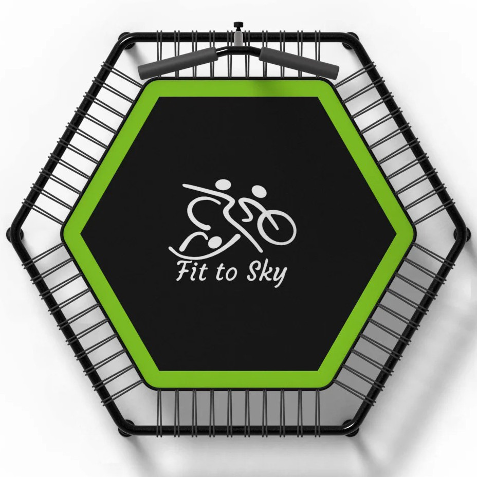 Батут спортивний домашній FitToSky 127 см з ручкою для фітнесу Зелений Київ - фото 4