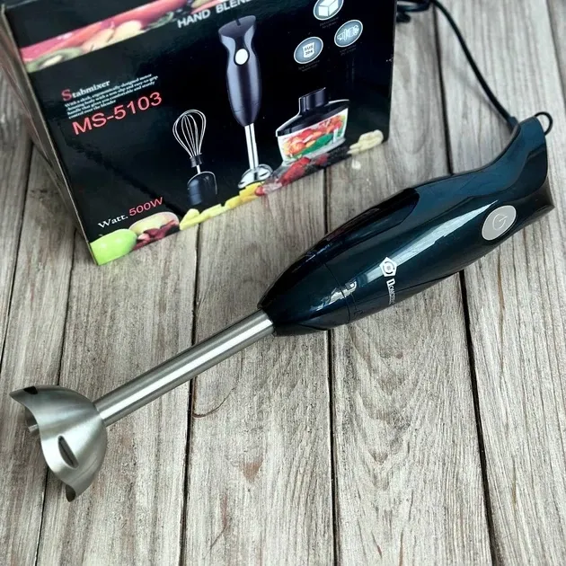 Блендер 3 в 1 Domotec MS-5103 с мини-измельчителем и венчиком, 500 Вт, 0.6 л, 2 скорости, черный Одесса - изображение 15