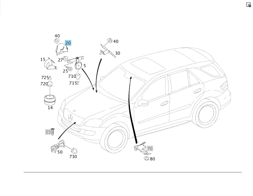Mercedes-Benz  A1645453240 Кронштейн сирени сигналізації Англія ML W164 Одесса - изображение 11