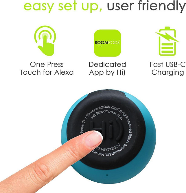 Ультрамаленькая Boompods Zero Мини-портативный динамик Bluetooth со встроенными умными устройствами Amazon Alexa водонепроницаема Киев - изображение 3