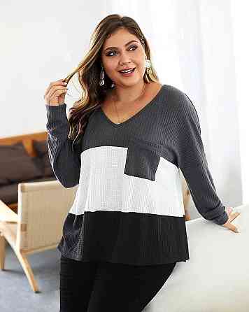 Жіноча повсякденна стильна блузка трикотаж високої якості Сірий, 60/64 Одеса