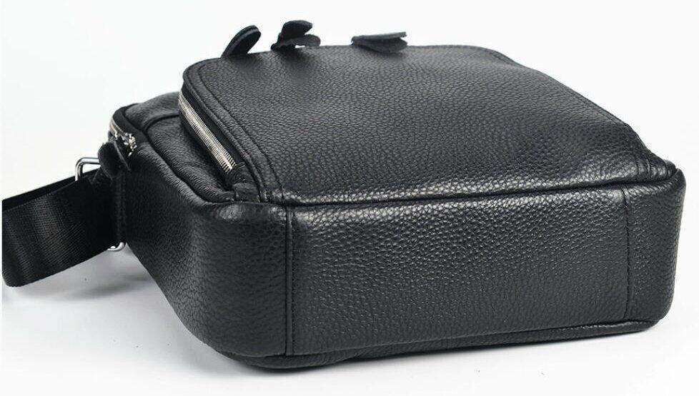 Сумка мессенджер кожаная Vintage 20247 Черная Киев - изображение 9