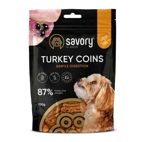 Джерки Savory Puppy Coins With Turkey монетки для щенков с индейкой 100 г Киев