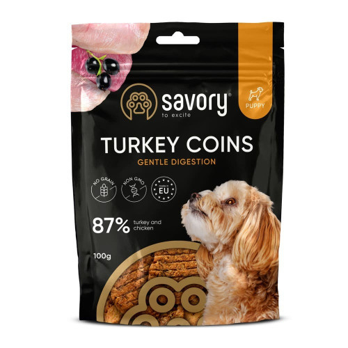 Джерки Savory Puppy Coins With Turkey монетки для щенков с индейкой 100 г Киев - изображение 1