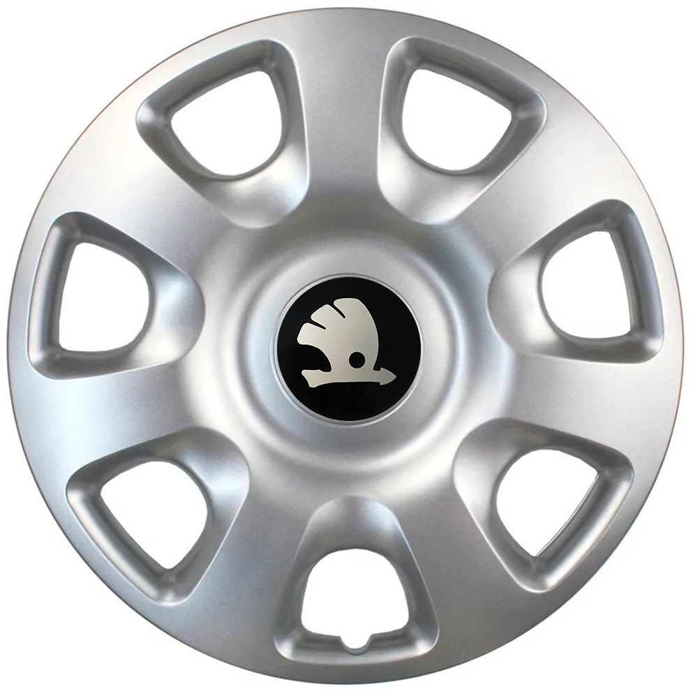 Автомобильные модельные колпаки R15 Skoda 336 4шт, SJS, серебряные Киев - изображение 1