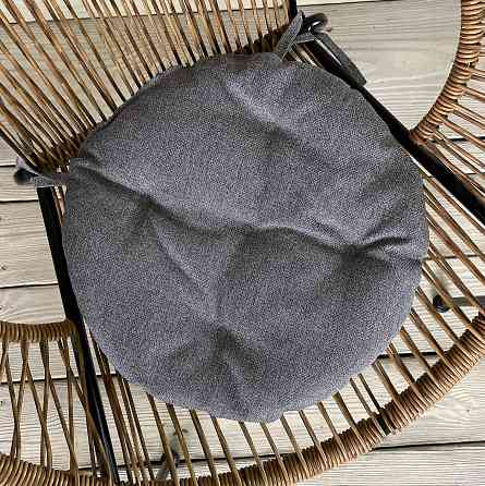 Подушка для стільців (38x38х5 см) кругла Decorator Мальмо колір сірий 84-046 Київ