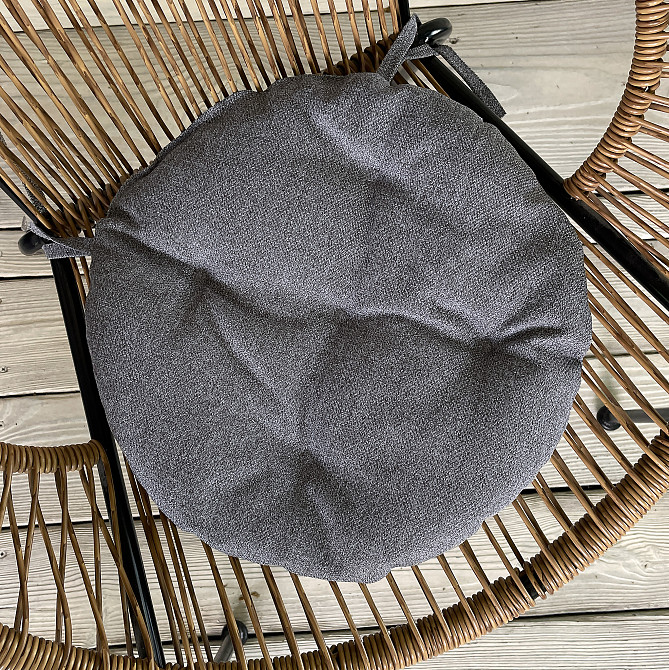 Подушка для стільців (38x38х5 см) кругла Decorator Мальмо колір сірий 84-046 Київ - фото 1