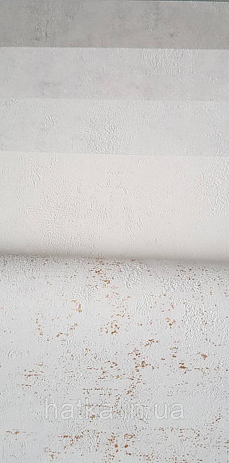 Шпалери вініл на флізеліні Caselio 0.53х10 Beton 2 під штукатурку під бетон білі із золотом різні відтінки Київ - фото 3