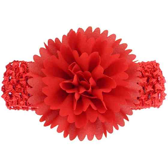 Повязка для девочки на голову с цветком 30-50 см красный Киев