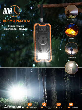 Зарядное устройство на солнечных батареях iBattery YD-888KW 30000mAh c фонариком и беспроводной заря Винница
