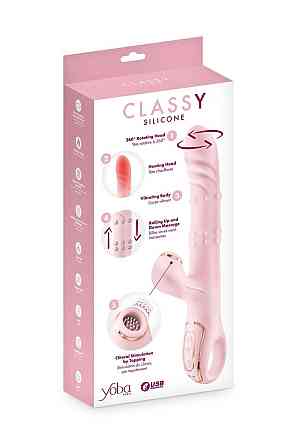 Вібратор-кролик 5в1 Yoba Classy, вібрація, ротація, пульсація, перлинний масаж, нагрівання Sex Aura Київ