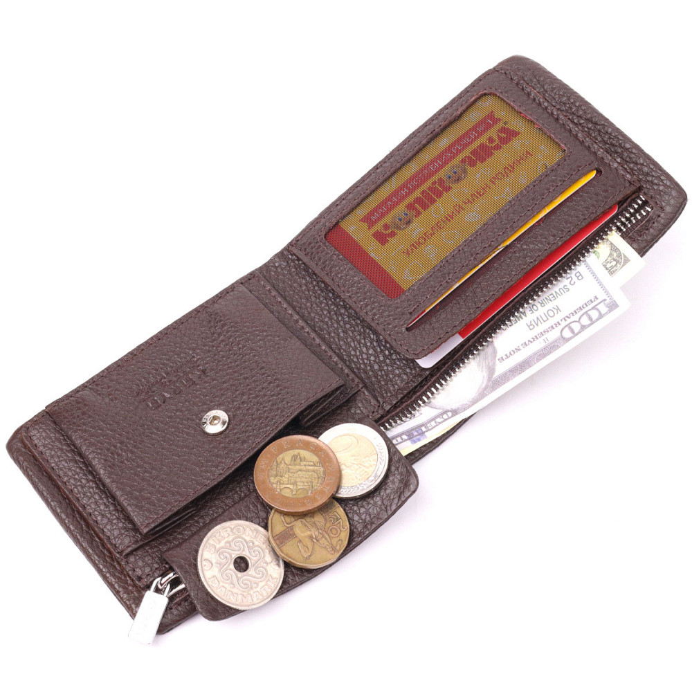 Відмінне чоловіче портмоне із зернистої шкіри KARYA 21063 Коричневий Київ - фото 7