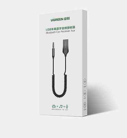 Bluetooth-адаптер Ugreen 70601 Bluetooth 5.0 автомобільний AUX з мікрофоном CM309 (Сірий) Николаев