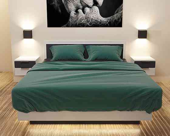 Кровать Кристалл №2 двуспальная, Белый/Антрацит, 2035х1432х850 Львов