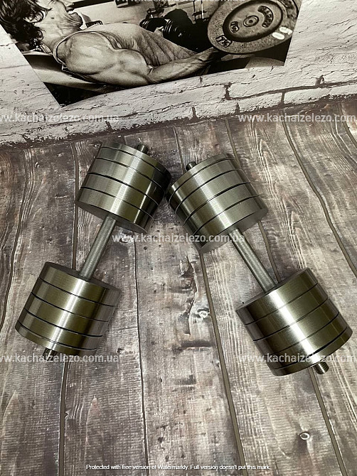 Набор 100 кг Штанга + Гантели металлические разборные 2 по 46 кг Гантели, гири, штанги и диски Киев - изображение 8