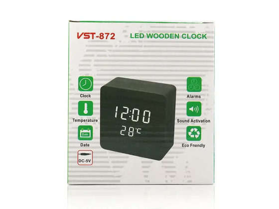 Електронний настільний годинник VST-872 з LED-дисплеєм, будильником, календарем і термометром Одеса
