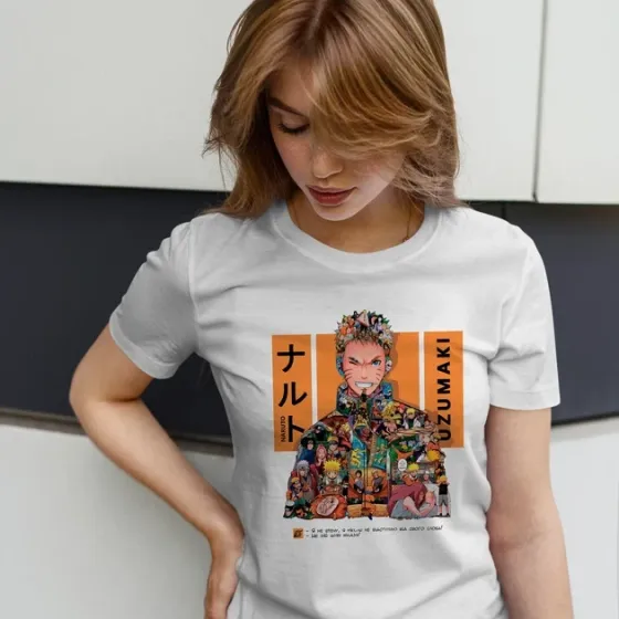 Футболка чоловіча з  принтом Наруто Манга White Edition Розмір 48 Anime0114 Дніпро