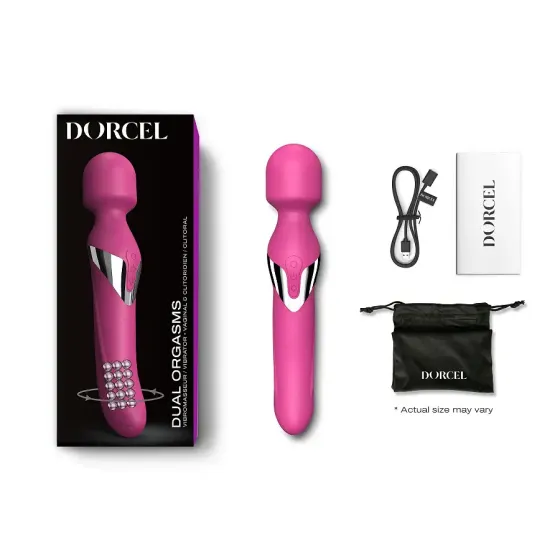 Вібромасажер 2в1 Dorcel Dual Orgasms Magenta класичний масажер і вібратор з перлинним масажем Львов